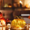 Halloween-i világító tök, 10 microLED - elemes