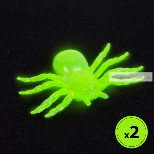 Foszforeszkáló pók szett, halloween-i dekoráció - 2 db 