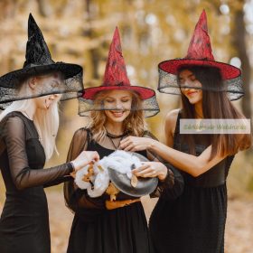 Halloween-i boszorkány kalap, fekete