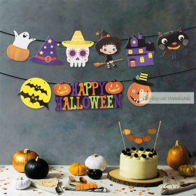 Halloween-i papír girland, többféle motívummal - 3,5 m