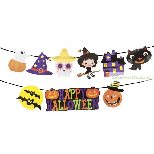 Halloween-i papír girland, többféle motívummal - 3,5 m
