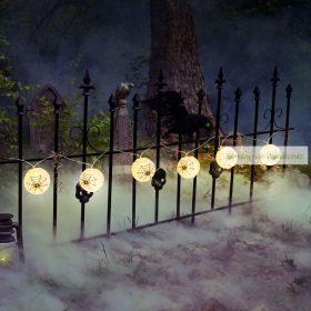 Halloween-i lampion fényfüzér, pók 165 cm