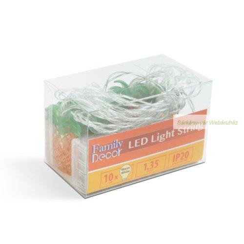 LED fényfüzér - melegfehér - 10 LED -ananász
