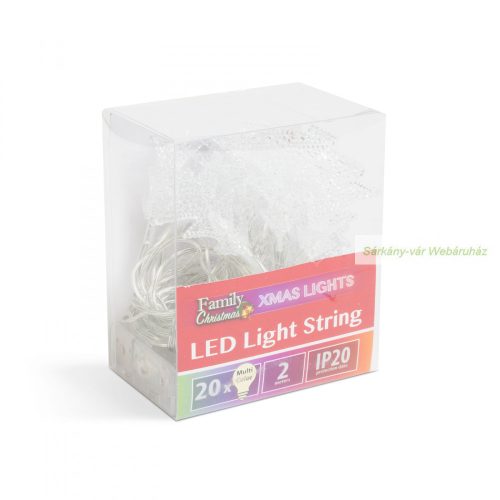 LED fényfüzér, színes fenyőfa, 20 LED - 2,3 méter