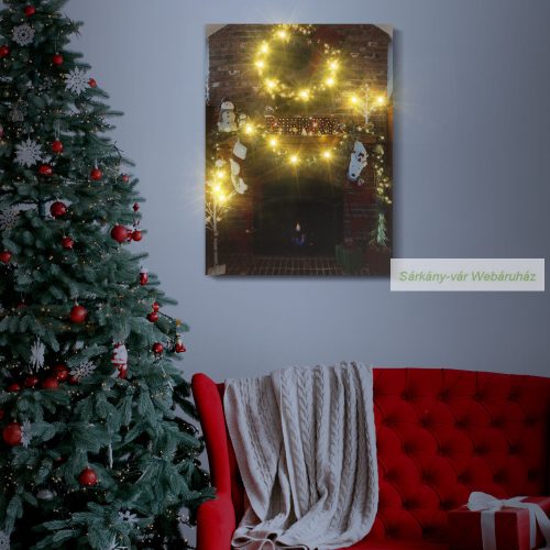 Karácsonyi LED-es hangulatkép, 30 x 40 cm
