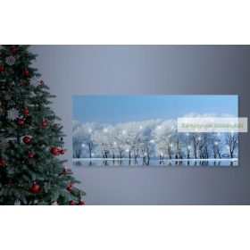 LED-es fali hangulatképek, téli táj, 70 x 30cm