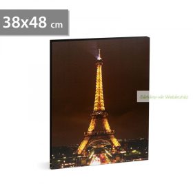  LED-es fali hangulatkép - "Eiffel torony", 38 x 48 cm