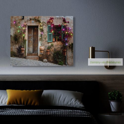 LED-es fali hangulatkép - Utcakép, 40 x 30 cm