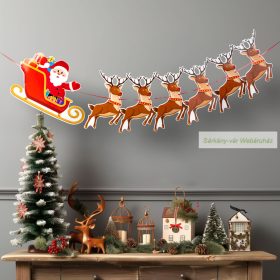 Karácsonyi papír girland, Mikulás szán - 3,5 m