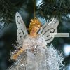 Karácsonyi dekor, angyal,20 cm - ezüst