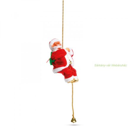 Karácsonyi zenélő, világító és mászó Mikulás - 30 cm