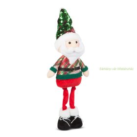   Karácsonyi textil  mikulás figura, teleszkópos lábbal - 95 x 25 x 20 cm