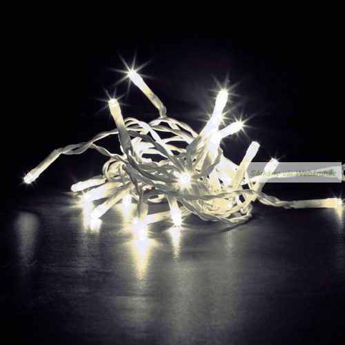 Fényfüggöny, 100 db LED, középfehér,  2,2 m - 8 program