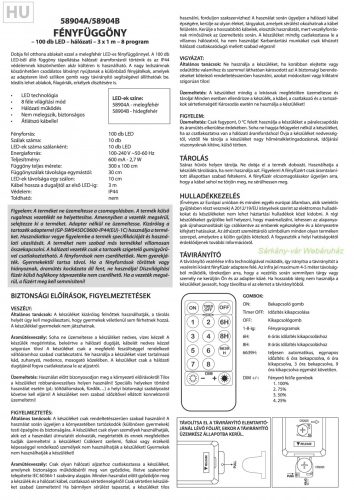 Fényfüggöny, 100 db, melegfehér microLED-del, távírányítós - 3 x 1 m 