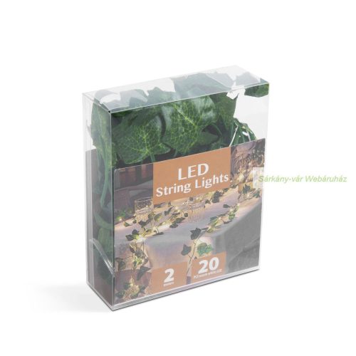 LED dekoráció, 20 LED - 2 m, melegfehér