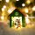Karácsonyi LED dekor házikó, fa - 7,5 x 9,5 x 5,5 cm 