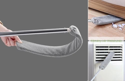Mikroszálas mop portörlő, hosszú nyéllel, 107 cm