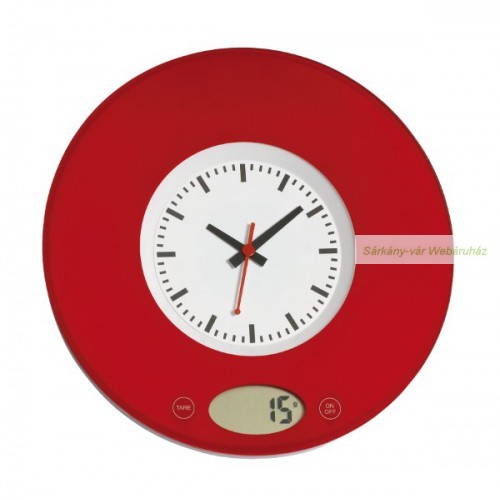 TIME digitális konyhai mérleg, órával - Ø20 x 2 cm
