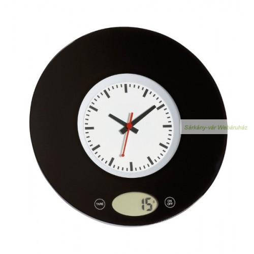 TIME digitális konyhai mérleg, órával - Ø20 x 2 cm