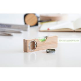 BAMBOO TOOL vízszintmérő, üvegnyitóval, 12 x 2 x 4 cm