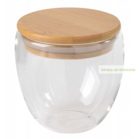 BAMBOO ART S duplafalú üvegpohár, 250 ml