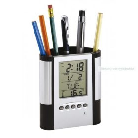   BUTLER  LCD-kijelzős ébresztőóra beépített tolltartóval
