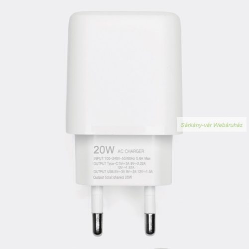 POWER USB-s hálózati töltő adapter, 20W