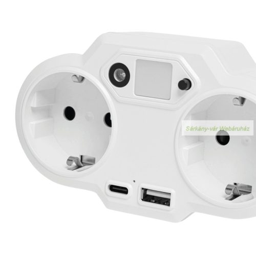 USB-s hálózati töltő adapter éjszakai fénnyel