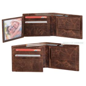 WILDERNESS Valódi bőr pénztárca,  12 x 9,4 x 2,3 cm