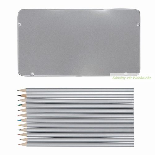 SILVERSTAR színes ceruza fémdobozban 12 db, 18,5 x 10,2 x 1 cm