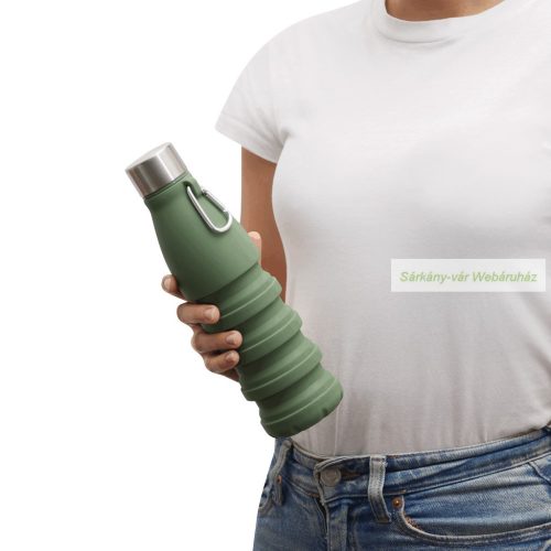 BIG GETS SMALL szilikon, összecsukható sportkulacs, 550ml