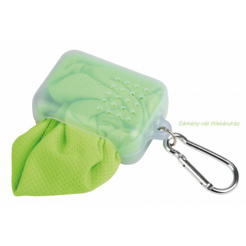 COOL DOWN hűtőkendő, mikroszálas törlőkendő, 31 x 31 - karabineres tokban