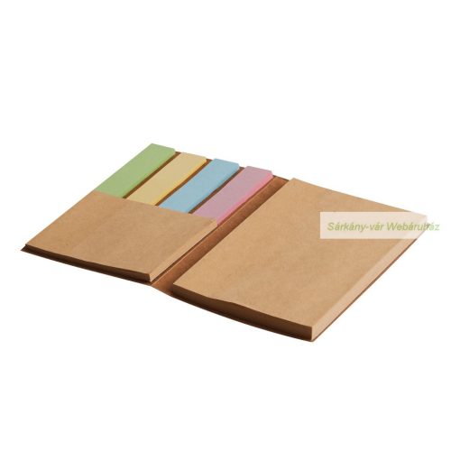 ADHERE öntapadós jegyzettömb, barna - 10,1 x 7,2 x 0,9 cm