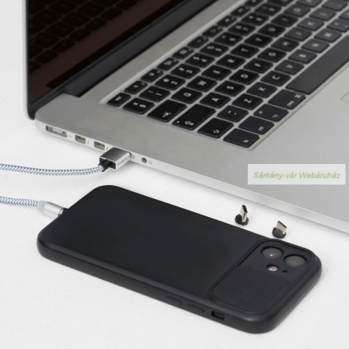 MAG POWER töltőkábel, 100cm - USB Type-C, Micro-USB és Lightning