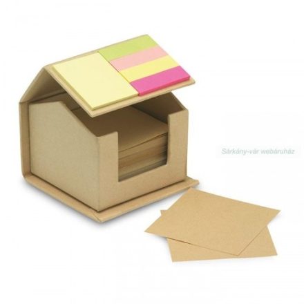 Öntapadós jegyzetlapok, házikó forma, beige
