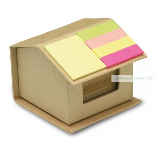 Öntapadós jegyzetlapok, házikó forma, beige