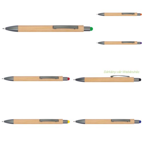 Érintőképernyős bambusz golyóstoll, 14,9 × ø 1,1 cm