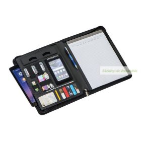 A4 konferencia mappa, cipzárral,  25,8 × 33,7 × 3 cm