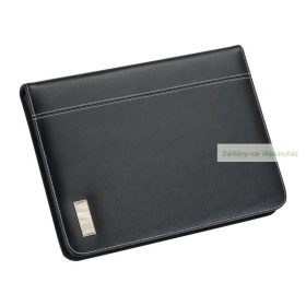   A4 cipzáros konferencia mappa, bőrrostból, 26,5 × 35 × 4,3 cm