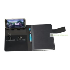 Light up jegyzetfüzetes A5 mappa, 4000 mAh powerbankkal