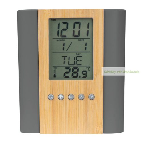 Tolltartó digitális, óra, időjárás kijelzővel
