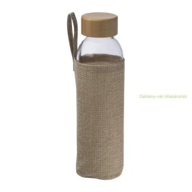 Üveg ivópalack juta tokban, 500 ml