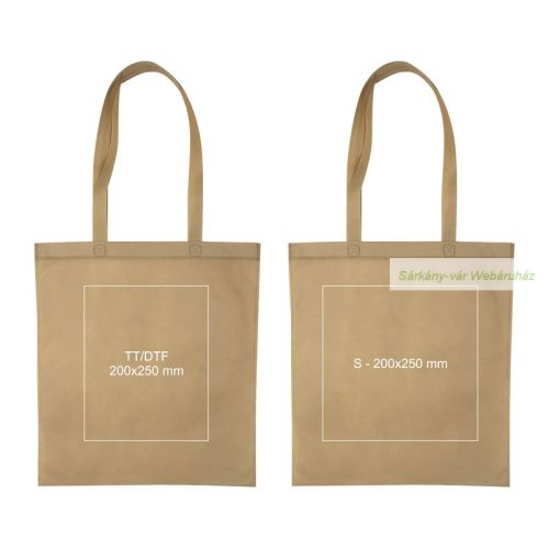 Non-woven hosszú fülű táska, 80g/m2 - 35,5 × 0,3 × 40 cm