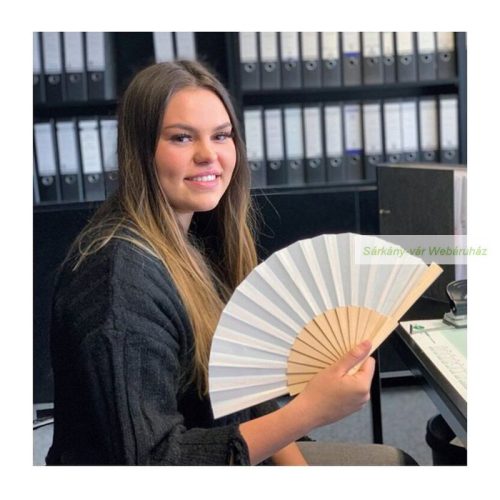 Papír legyező, fa nyéllel