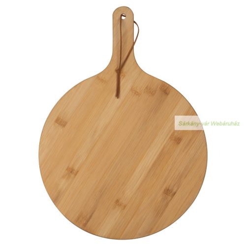 Bambusz kerek pizza tálaló, vágódeszka, 43,4 × 31,3 × 1 cm