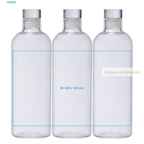 Boroszilikát üveg ivópalack, kulacs, 750 ml