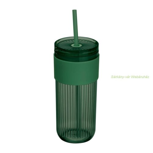 Műanyag pohár szívószállal, 660 ml
