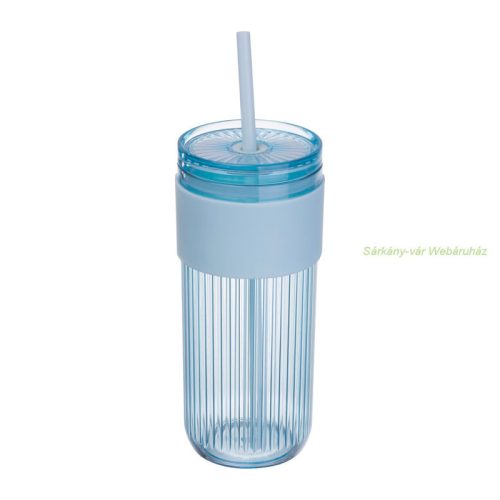 Műanyag pohár szívószállal, 660 ml