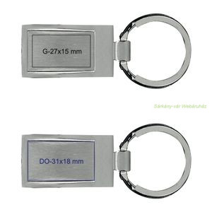 Fém kulcstartó, matt króm belső