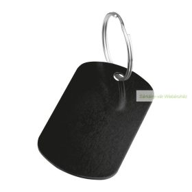 Alumínium kulcstartó fémlemezzel,  4,8 x 2,9 x 0,2 cm